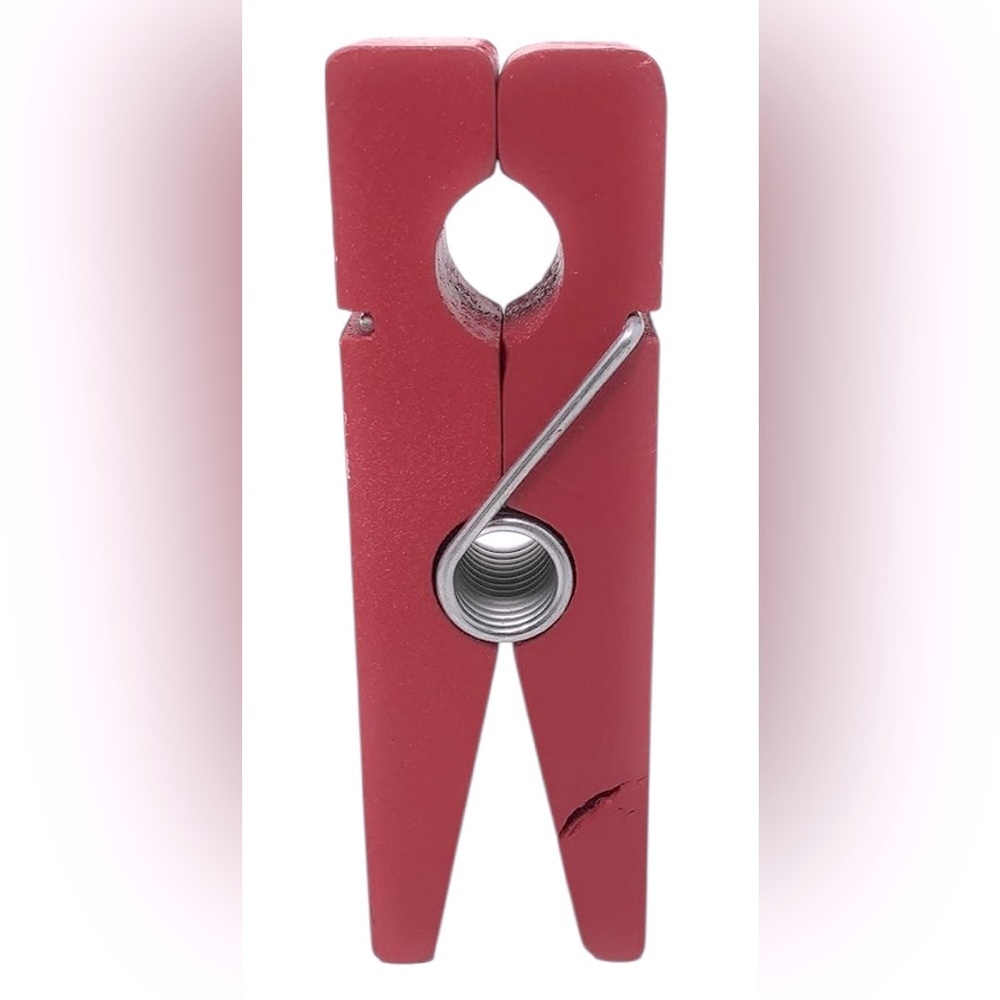 Vintage style wooden oversized cloth pin Red Decor